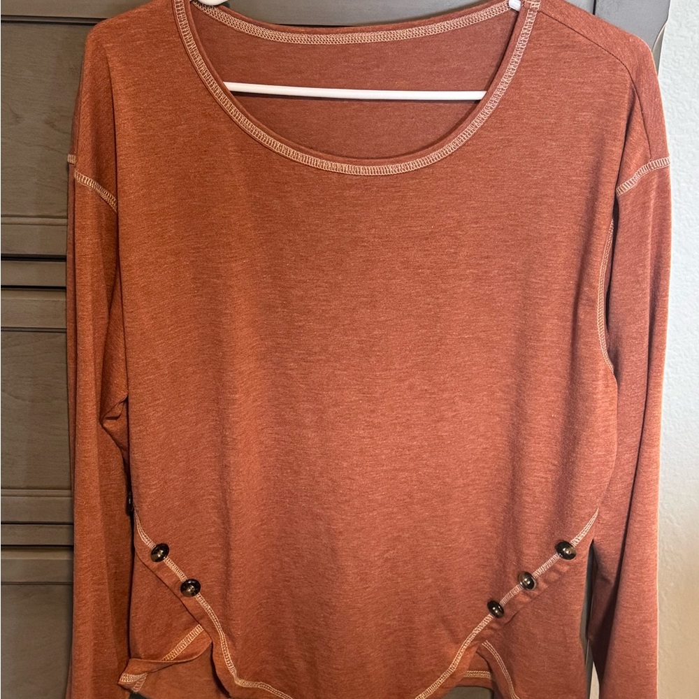 Women's Rust Long Sleeve Top